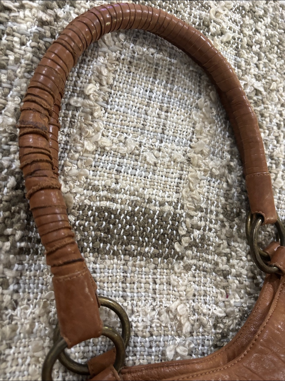 Hobo Tan Leather Satchel Women's Shoulder Handbag - Picture 9 of 12